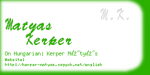 matyas kerper business card